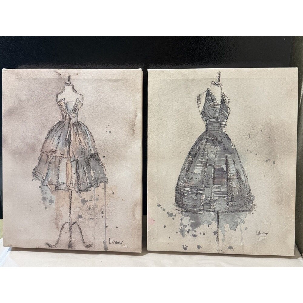 Lauren Maurer 2 Pc. Canvas Print Couture 14 X 11 Dark Coquette Gothic Chic